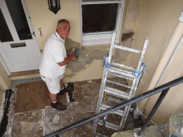 Professional painting work in progress